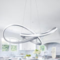 Modern LED Pendant Light Fixture Ring Chandelier Nickel - Adjustable