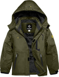 Boys Waterproof Ski Jacket with Fleece Lining - Windproof Warm