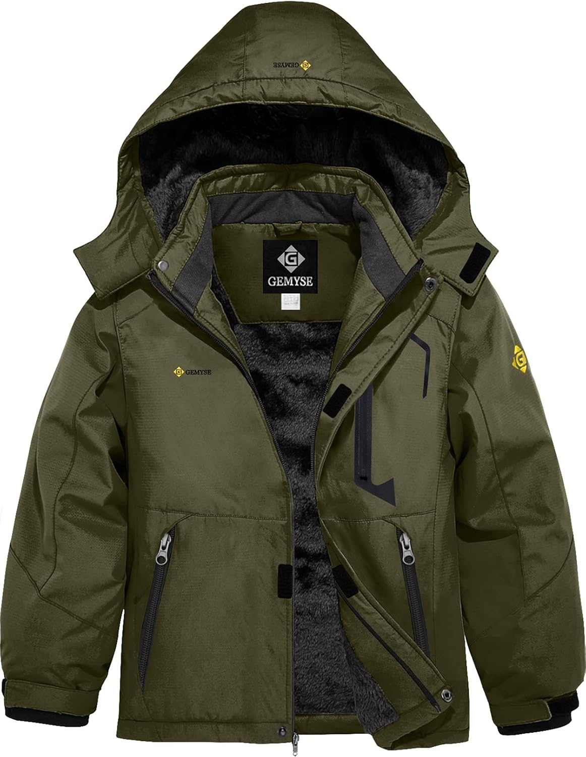 GEMYSE Boy's Waterproof Ski Snow Jacket for Winter Adventures