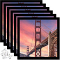 14x14 Picture Frame 6-Pack - Black Square Frames for Canvas Collage