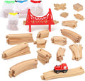 Wooden Train Tracks 60 Piece Set - Expandable Toddler Railway