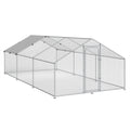 Spacious Weatherproof Metal Chicken Coop Walk-in Poultry Enclosure