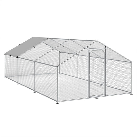 Large Metal Chicken Coop Walk-in Poultry Cage for Outdoor Use
