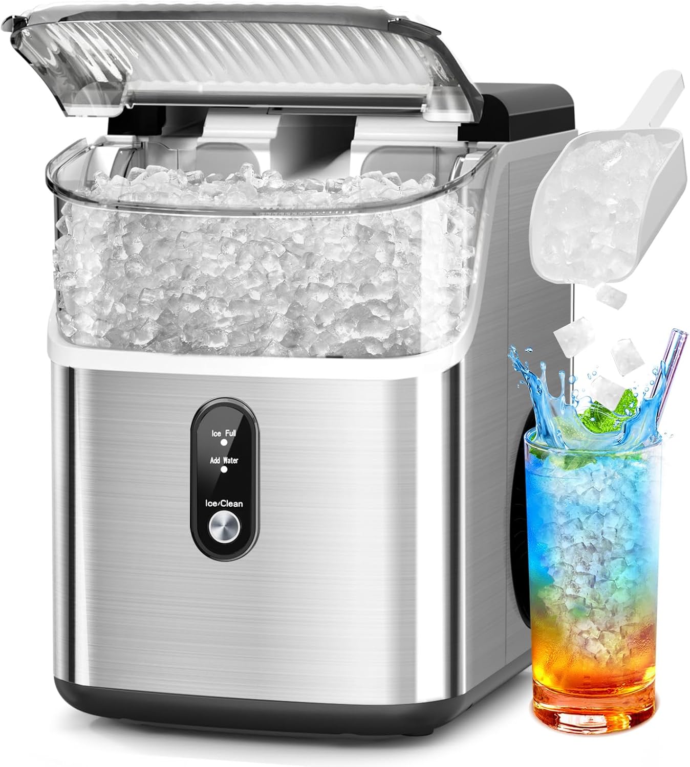 Countertop Nugget Ice Maker Pro - 34lbs of Soft Chewable Ice