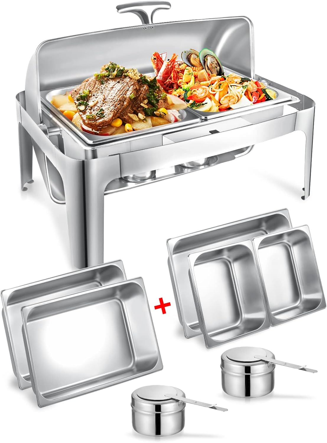 13QT Roll Top Chafing Dishes for Buffet Catering Events