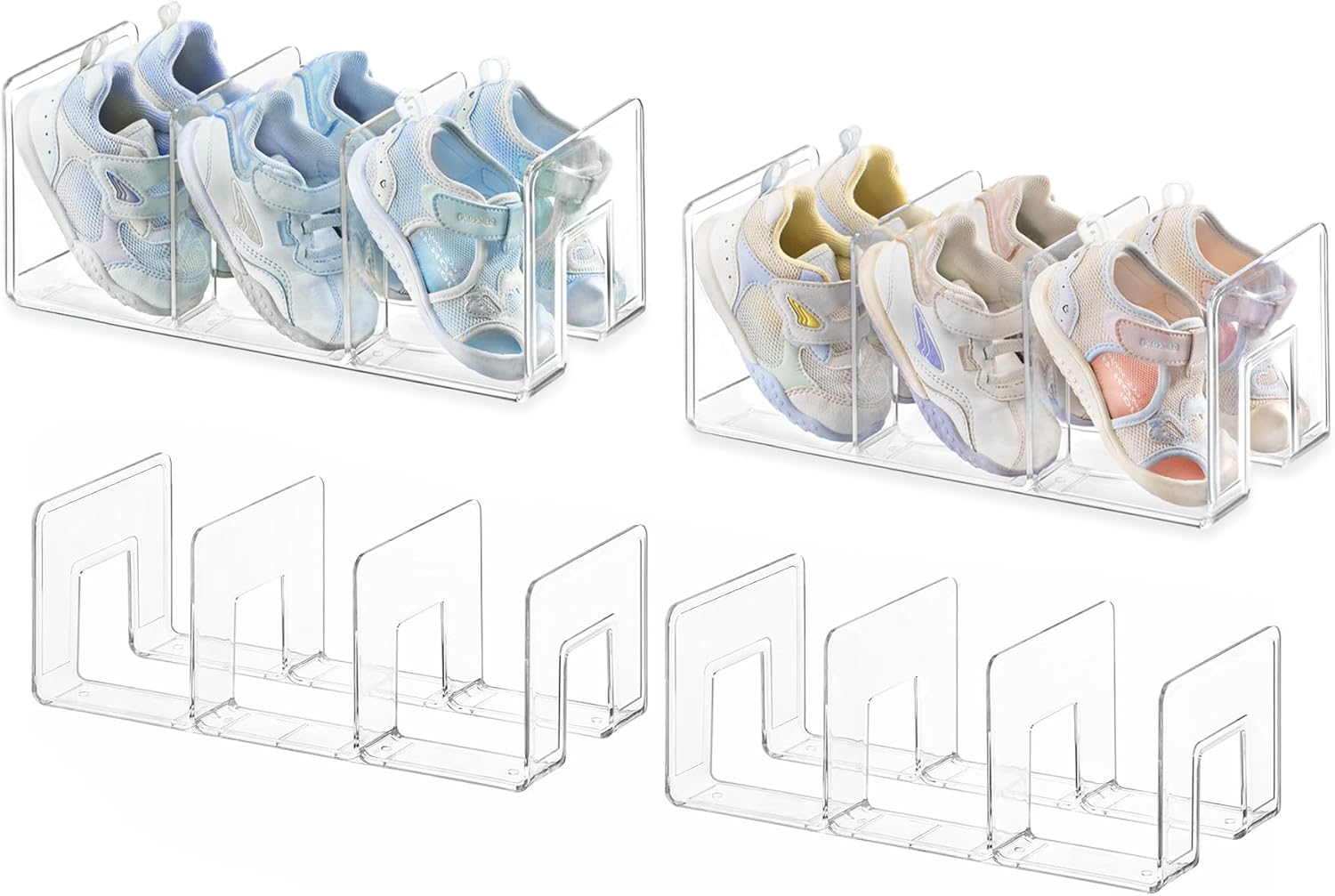 HBlife Clear Acrylic Kids Shoe Rack for Closet Storage Needs