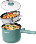 Topwit Hot Pot Electric with Steamer - Compact 1.5L Cooker