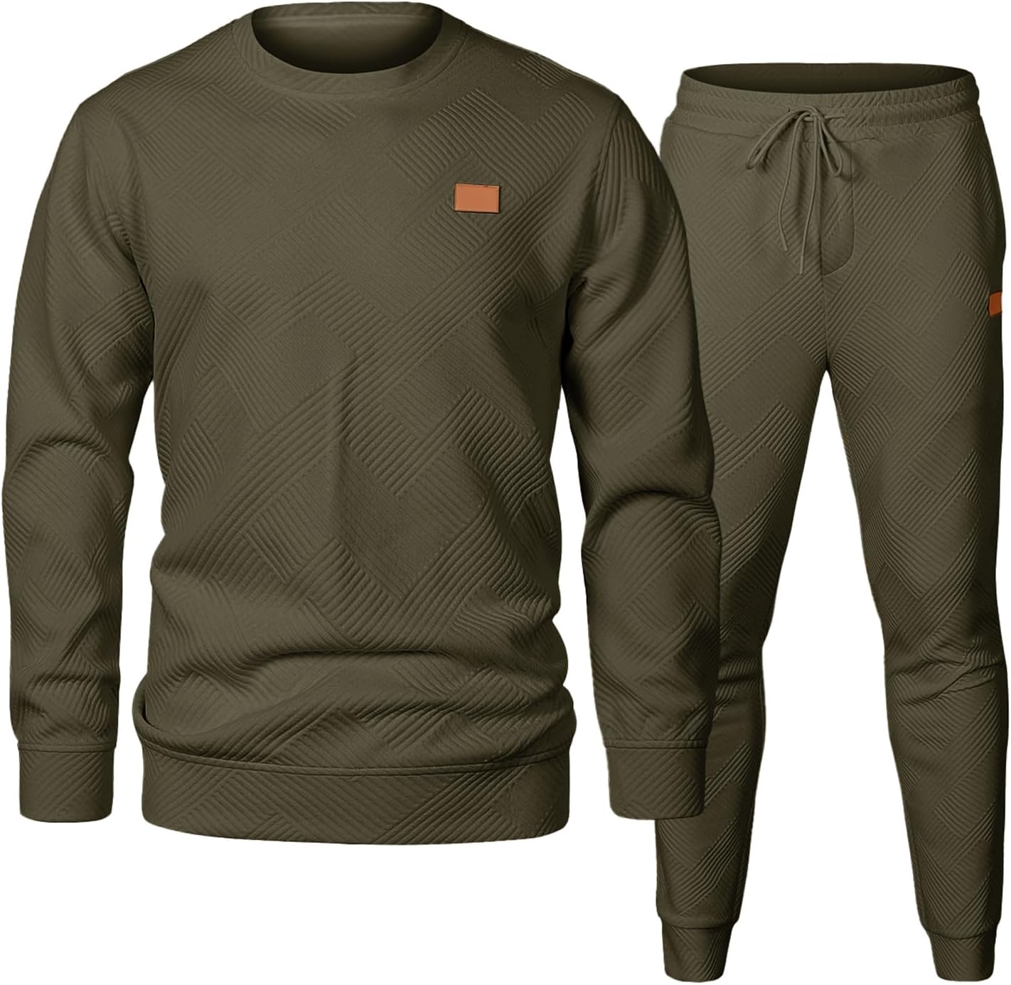 JMIERR Men's 2 Piece Outfits Knit Jacquard Tracksuit Set