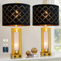Modern Table Lamps Set of 2 with USB C+A and Night Light - 25 in