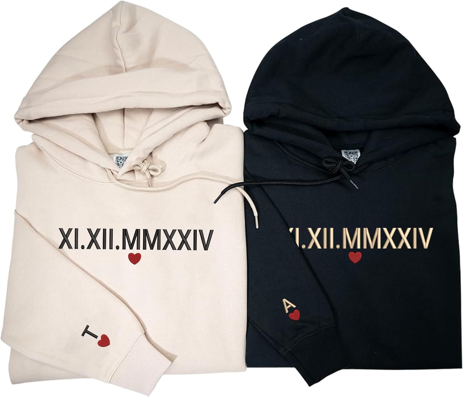 Custom Date Matching Couples Hoodies by Noni