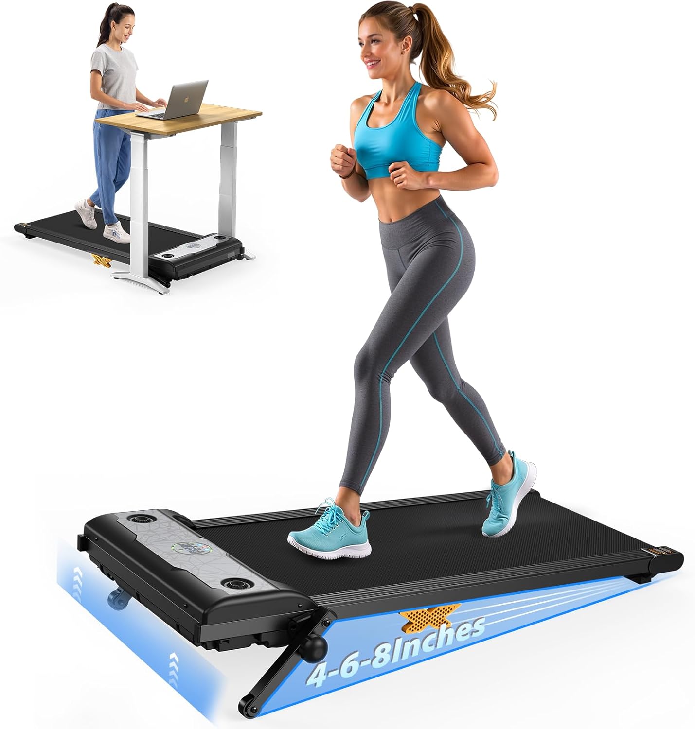 SERVFIT Mini Incline Walking Pad - Remote Control, LED Display