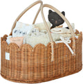 BEBE BASK Scalloped Rattan Diaper Caddy Poppy - Elegant Storage