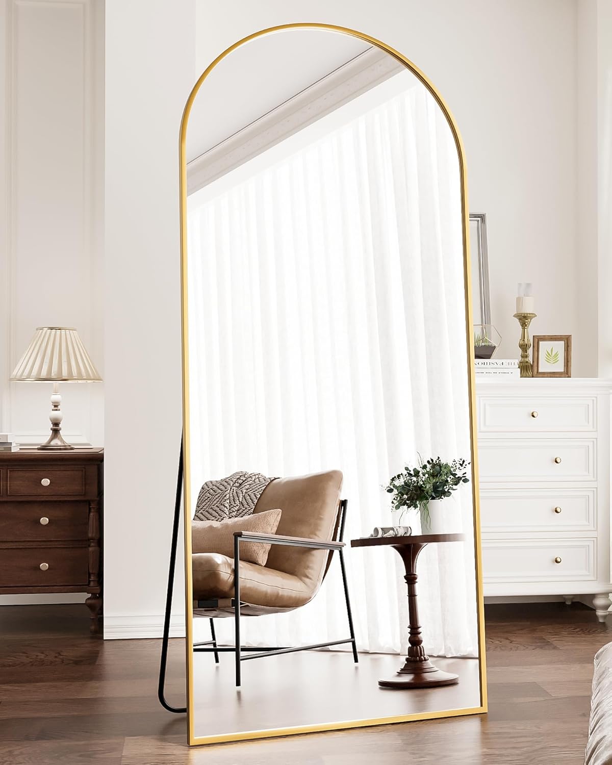 Full Length Mirror with Arched Design for Stylish Bedrooms