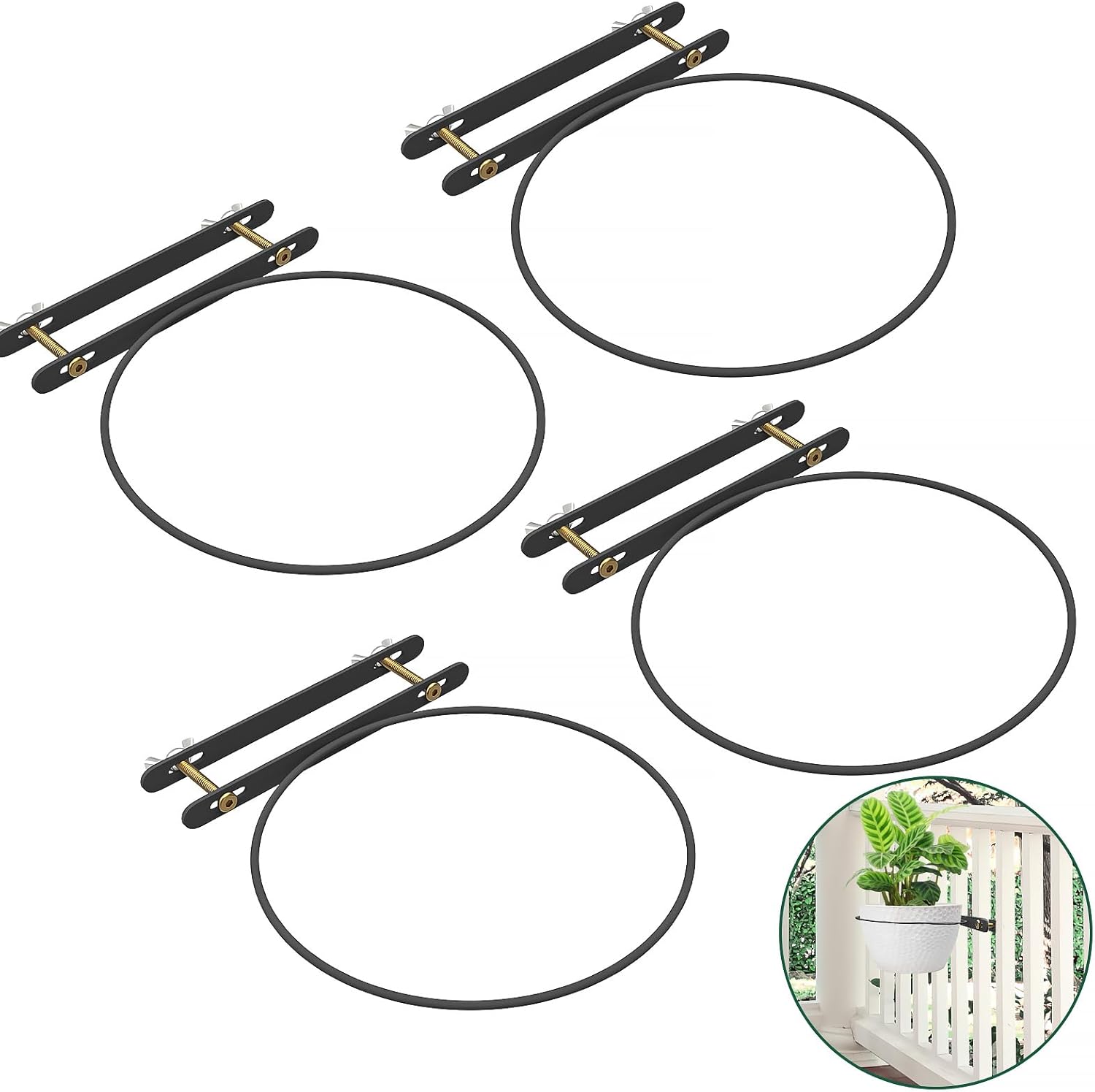 Hanging Flower Pots Holder for Deck Railing Plant Containers