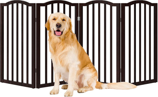 Indoor Pet Gate - 4-Panel Folding Dog Gate for Home Use