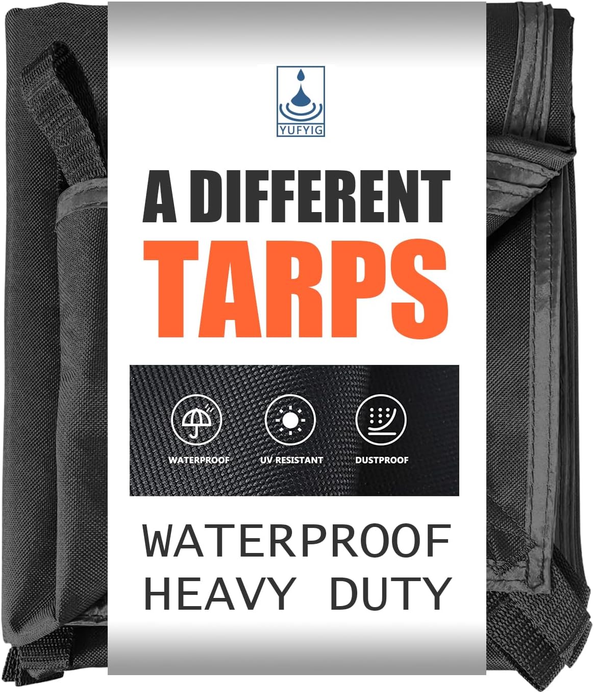 9.5x12Ft Waterproof Canvas Tarp for Heavy Duty Outdoor Use