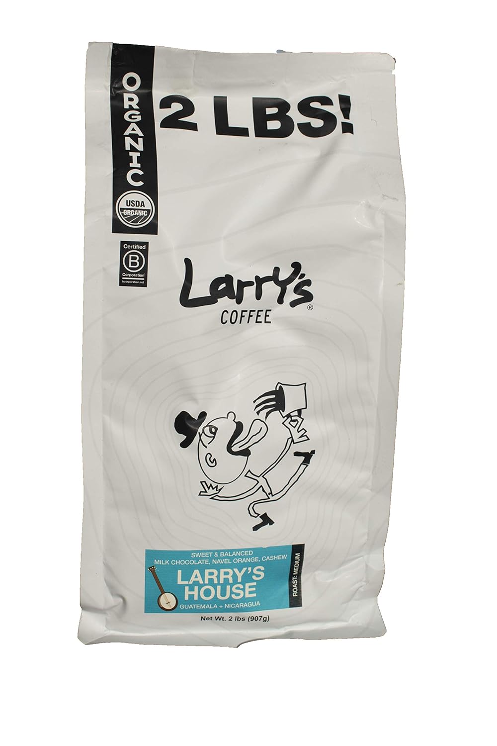 Larry's Coffee House Whole Beans - Organic Fair Trade 2 lb