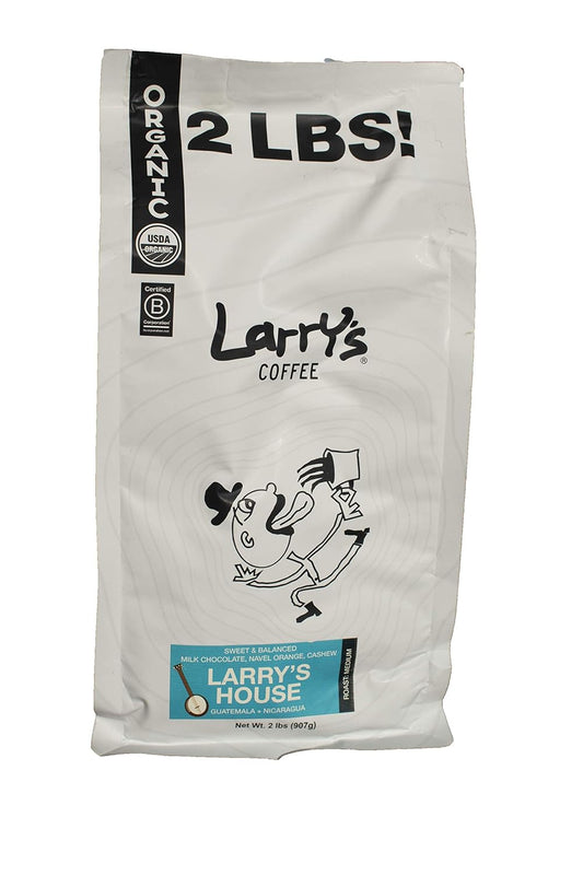 Larry's Coffee House Whole Beans - Organic Fair Trade 2 lb