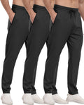 3 Pack Mens Athletic Sweatpants with Zipper Pockets (Style 16QF)