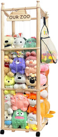 Stuffed Animal Storage Zoo Organizer - Large Wood Cage for Toys