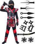 Spooktacular Creations Kids Ninja Costume for Boys - Red Ninja Set