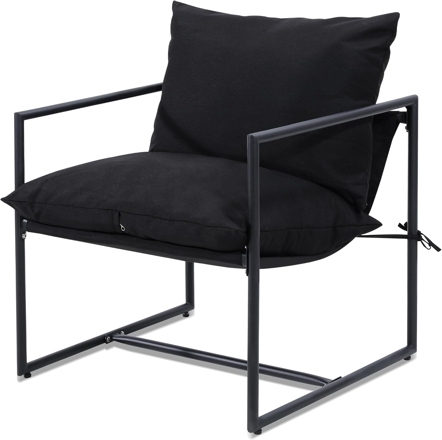 Kromax Cozy Modern Armchair: Soft Cushion, Stylish Metal Frame