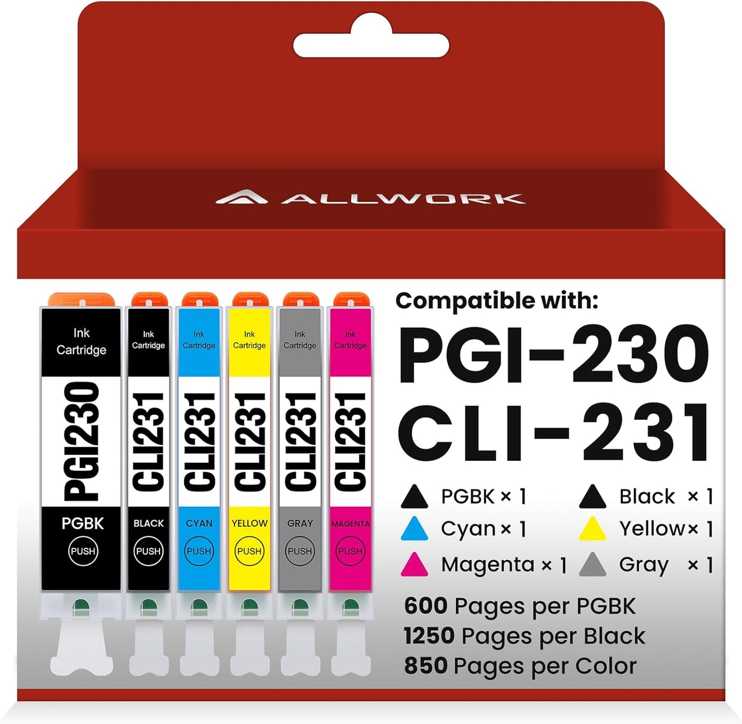 PGI-230 CLI-231 Ink Cartridges for Canon PIXMA TS8820 Printer