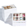 50PCS 10 x 7 x 2.5 in White Bakery Boxes with Window - Elegant Display