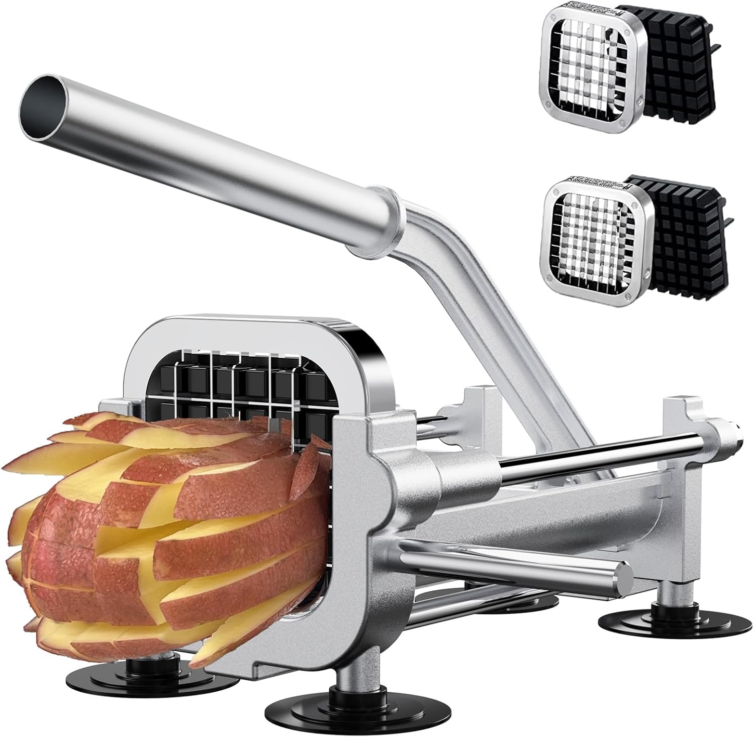 Heavy Duty French Fry Cutter with Stainless Steel Blades for Home