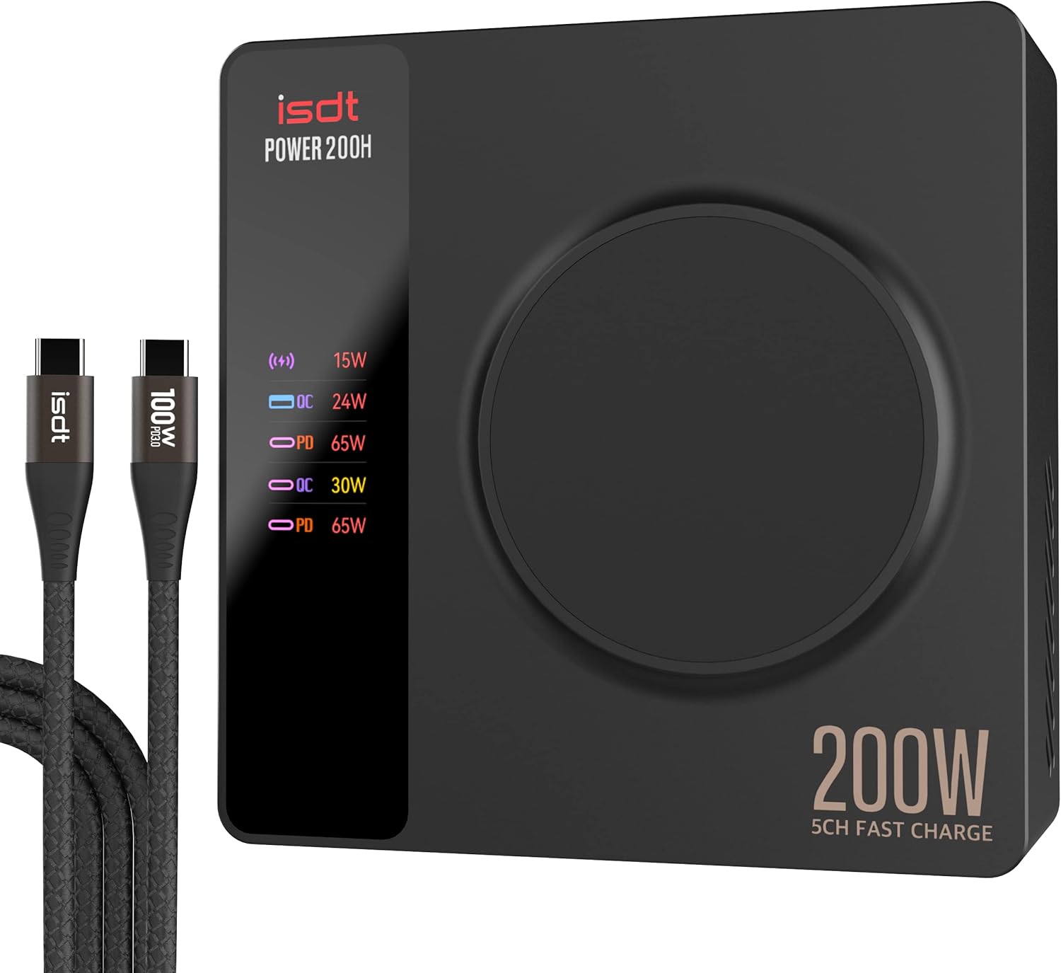 ISDT Power 200H 200W USB C Desktop Charger - Fast Multi-Device Charging