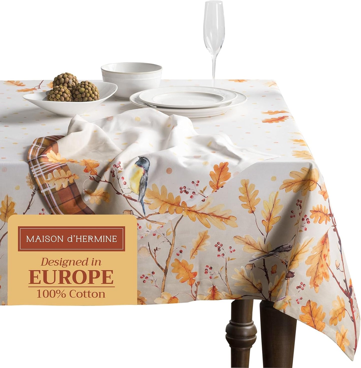 Elegant 100% Cotton Table Cloth for Dining Room & Parties