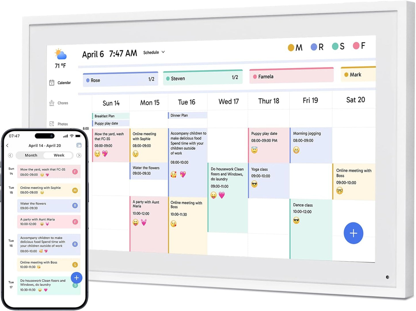 Dragon Touch 15.6in Digital Calendar for Family Scheduling