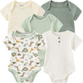Kiddiezoom 5-Pack Unisex Cotton Baby Bodysuits - Perfect Baby Gift