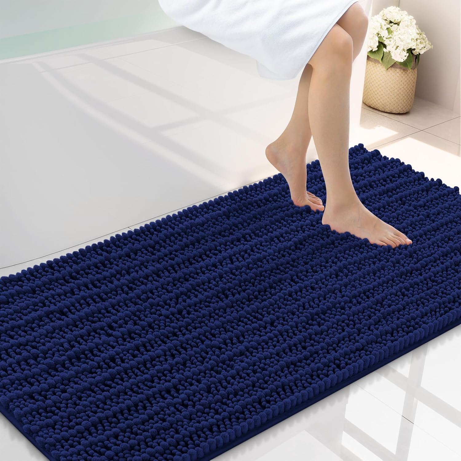 Smiry Bathroom Rugs Mat 44x24, Soft Absorbent Chenille Mats