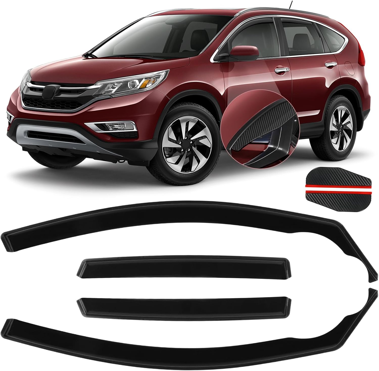 In Channel Window Visors Rain Guards for 2012-2016 Honda CRV
