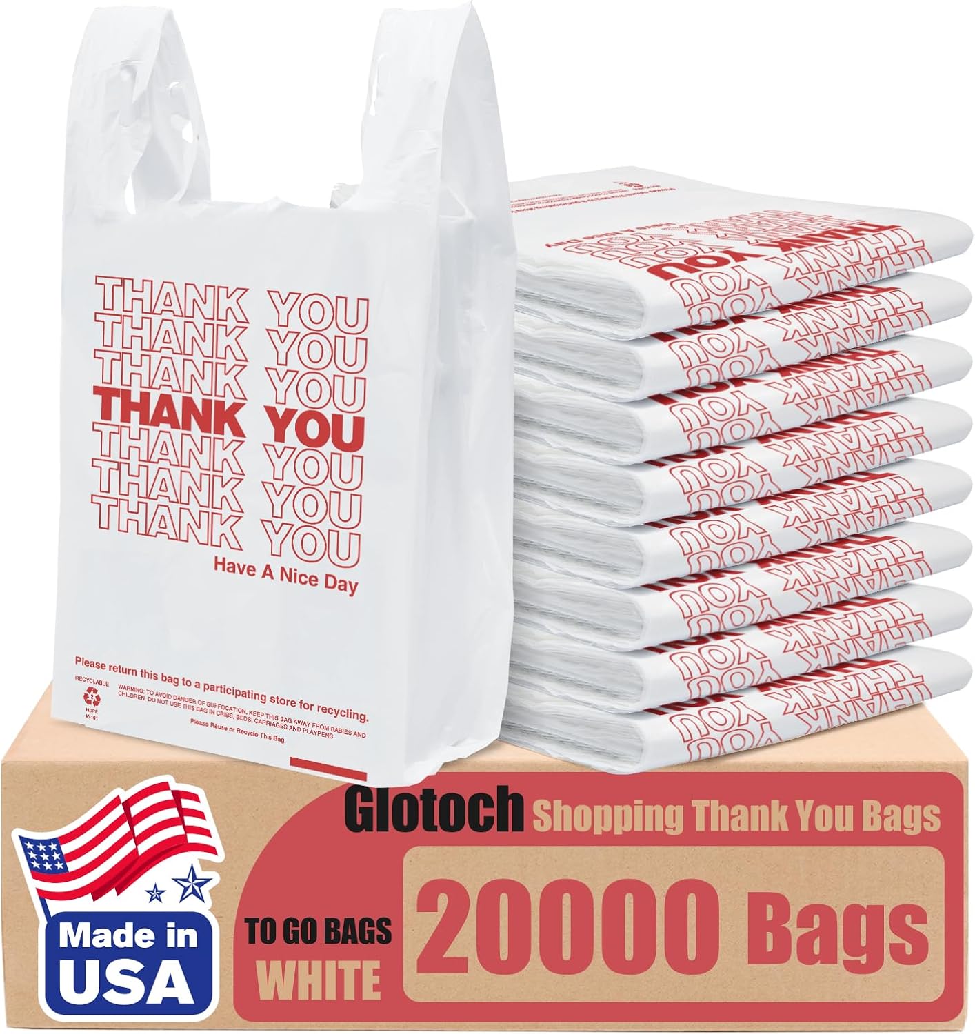 20000 Count Plastic Thank You Bags for Small Business Needs