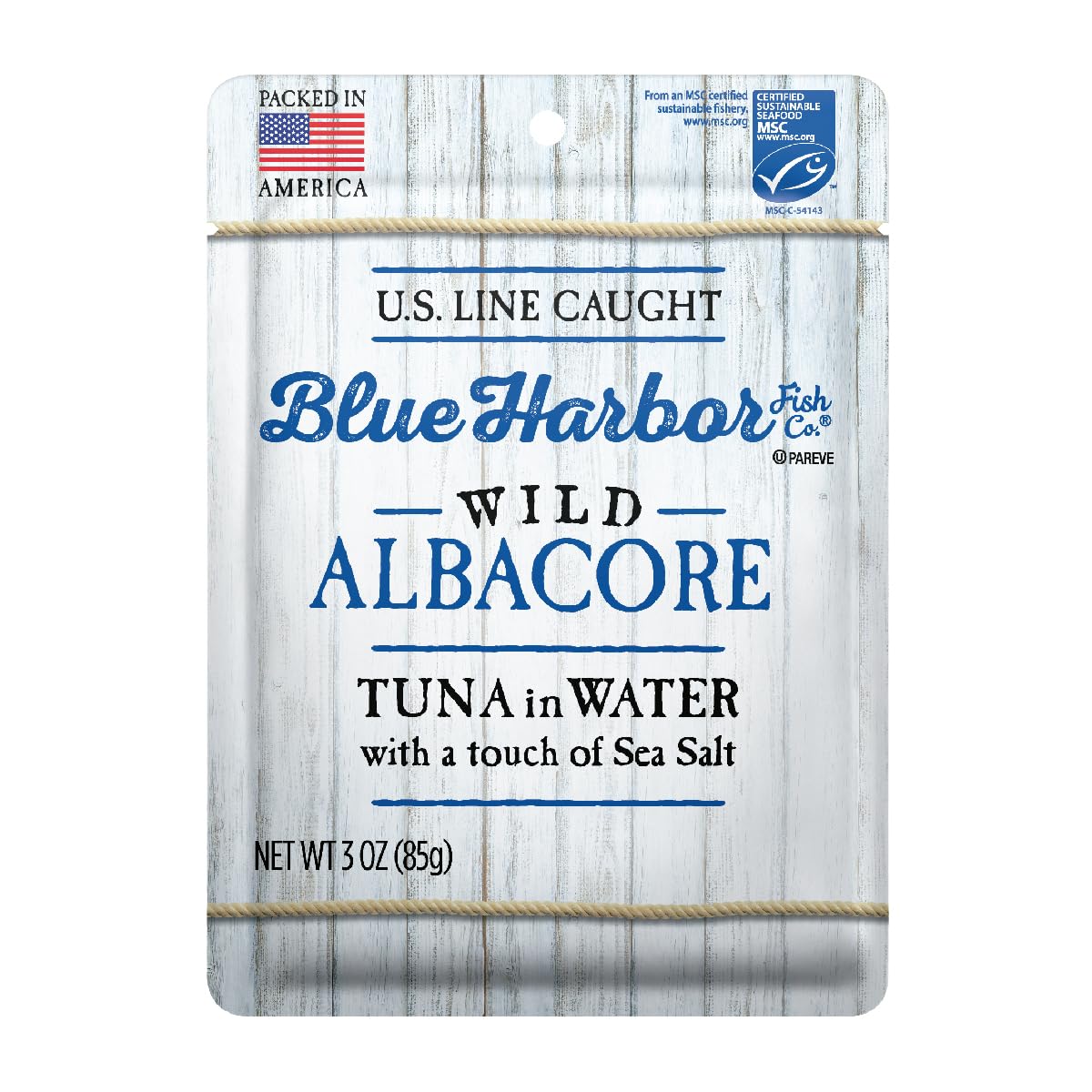 Wild Albacore Tuna in Water with Sea Salt - 3 oz Pouch Pack