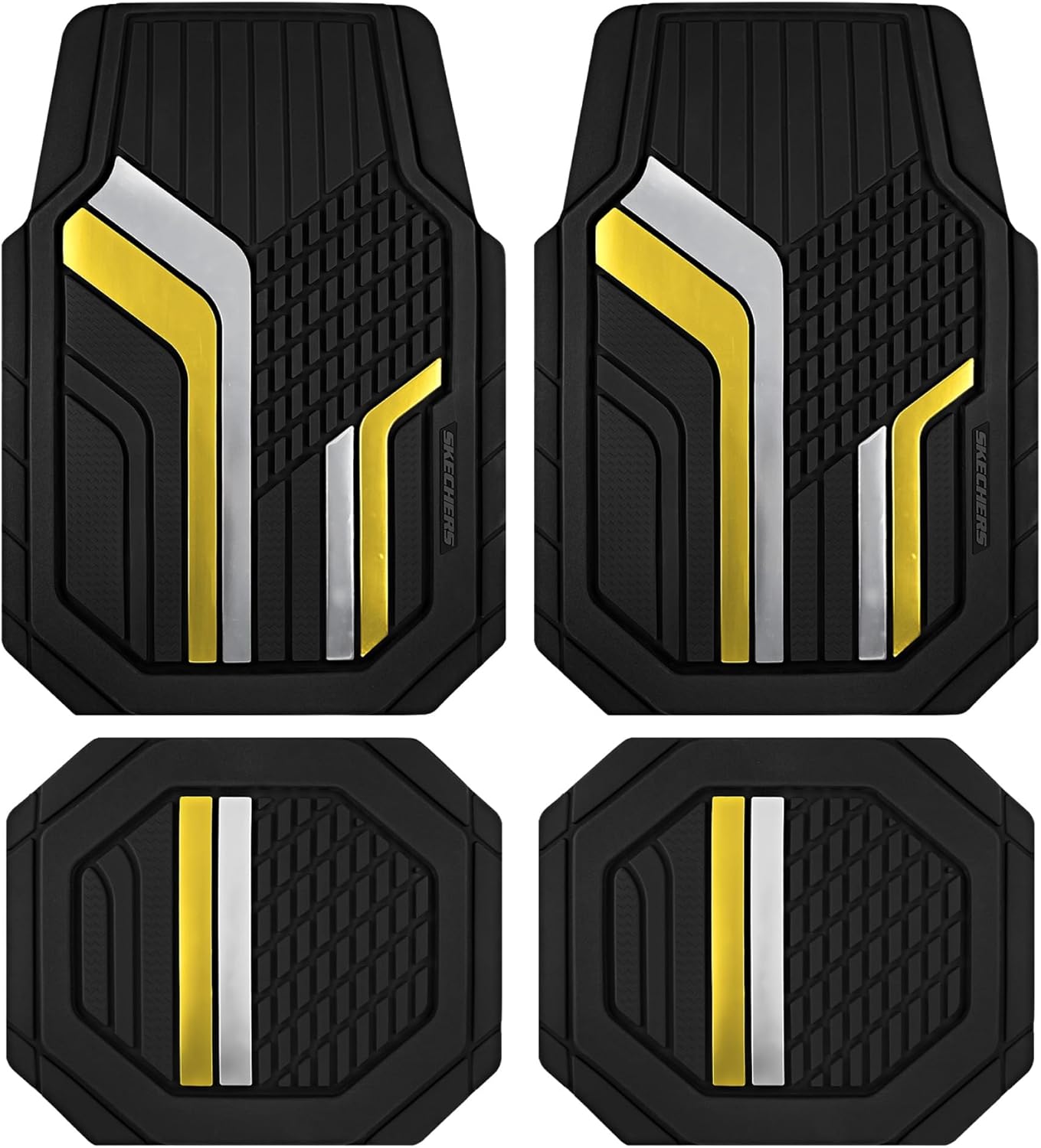 Skechers Heavy Duty Rubber Car Floor Mats for All Weather Use