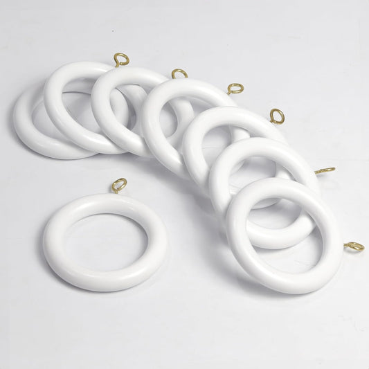24 Pack White Wooden Curtain Rings, Ideal for Drapery, 1.75 Inner Dia