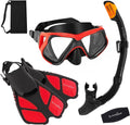OMGear Mask Snorkel Set with Fins - Complete Adult Snorkeling Kit