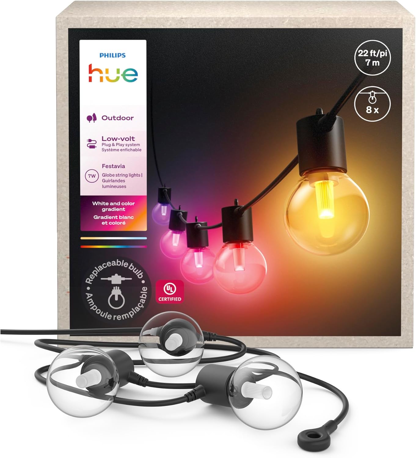 Philips Hue Festavia Globe Outdoor String Lights for Ambiance