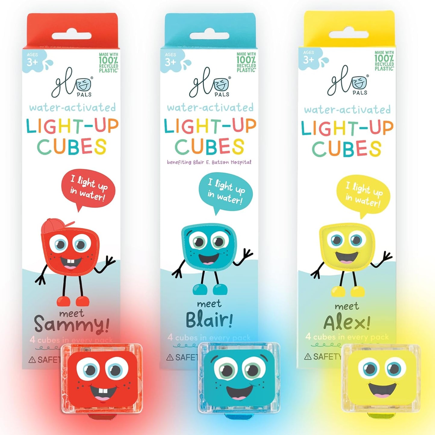 Glo Pals Water-Activated Light-Up Cubes Bundle for Sensory Play