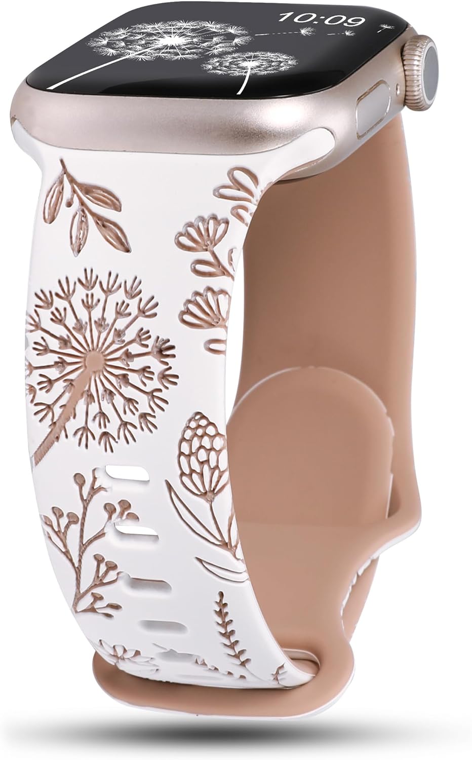 Floral Engraved Apple Watch Band Women