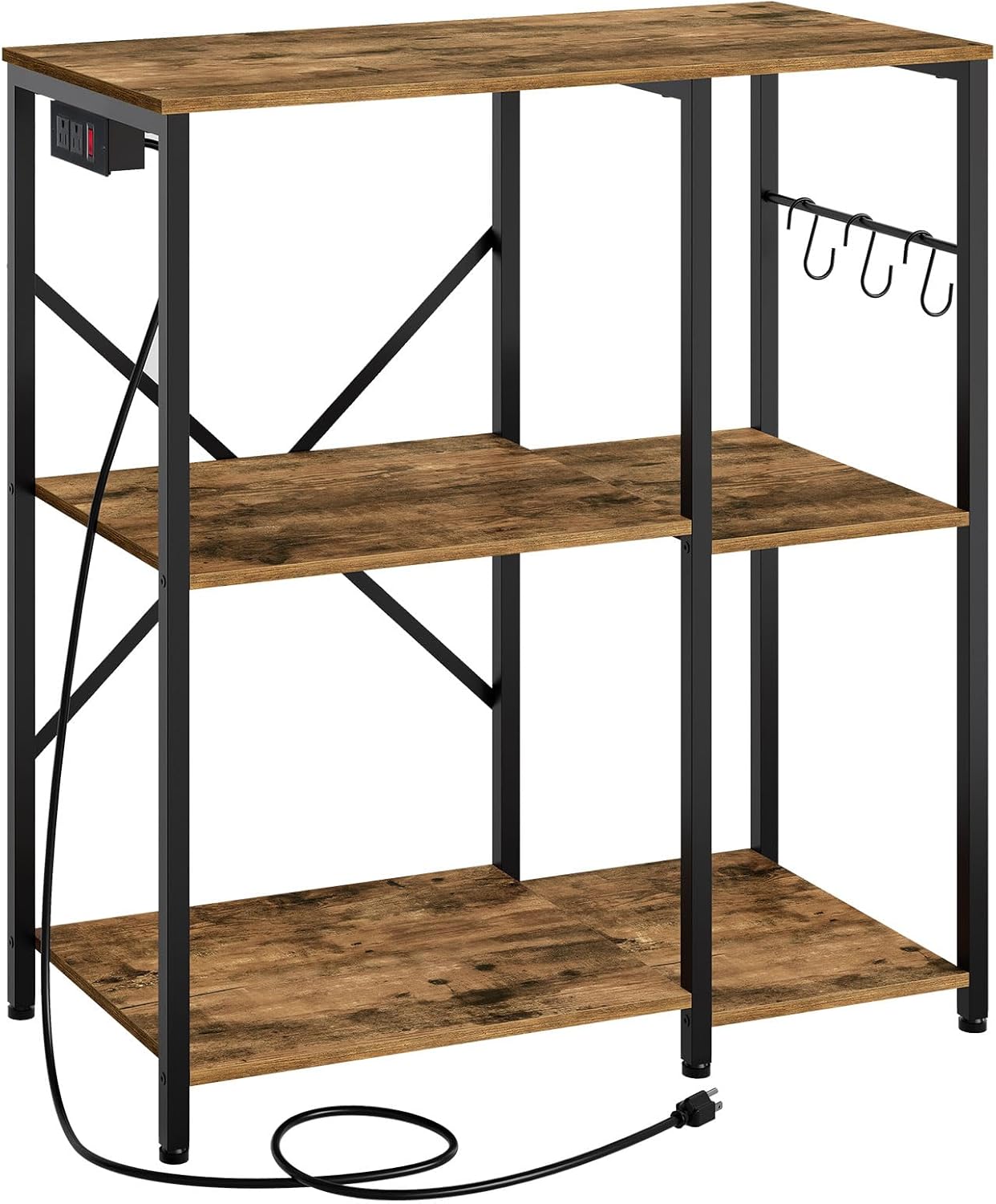 3-Tier Kitchen Rack with Power Outlet