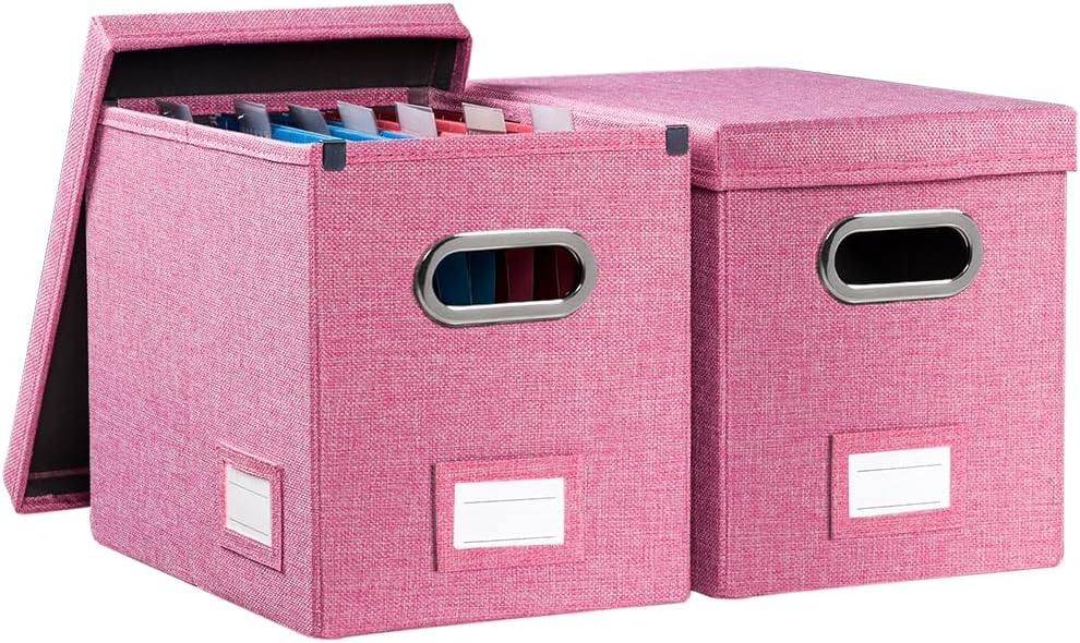PRANDOM File Organizer Box Set - Stylish Collapsible Storage