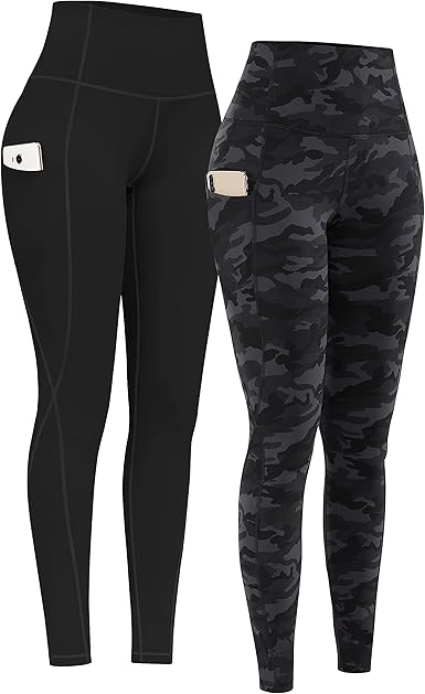 PHISOCKAT High Waist Yoga Pants with Pockets for Comfort