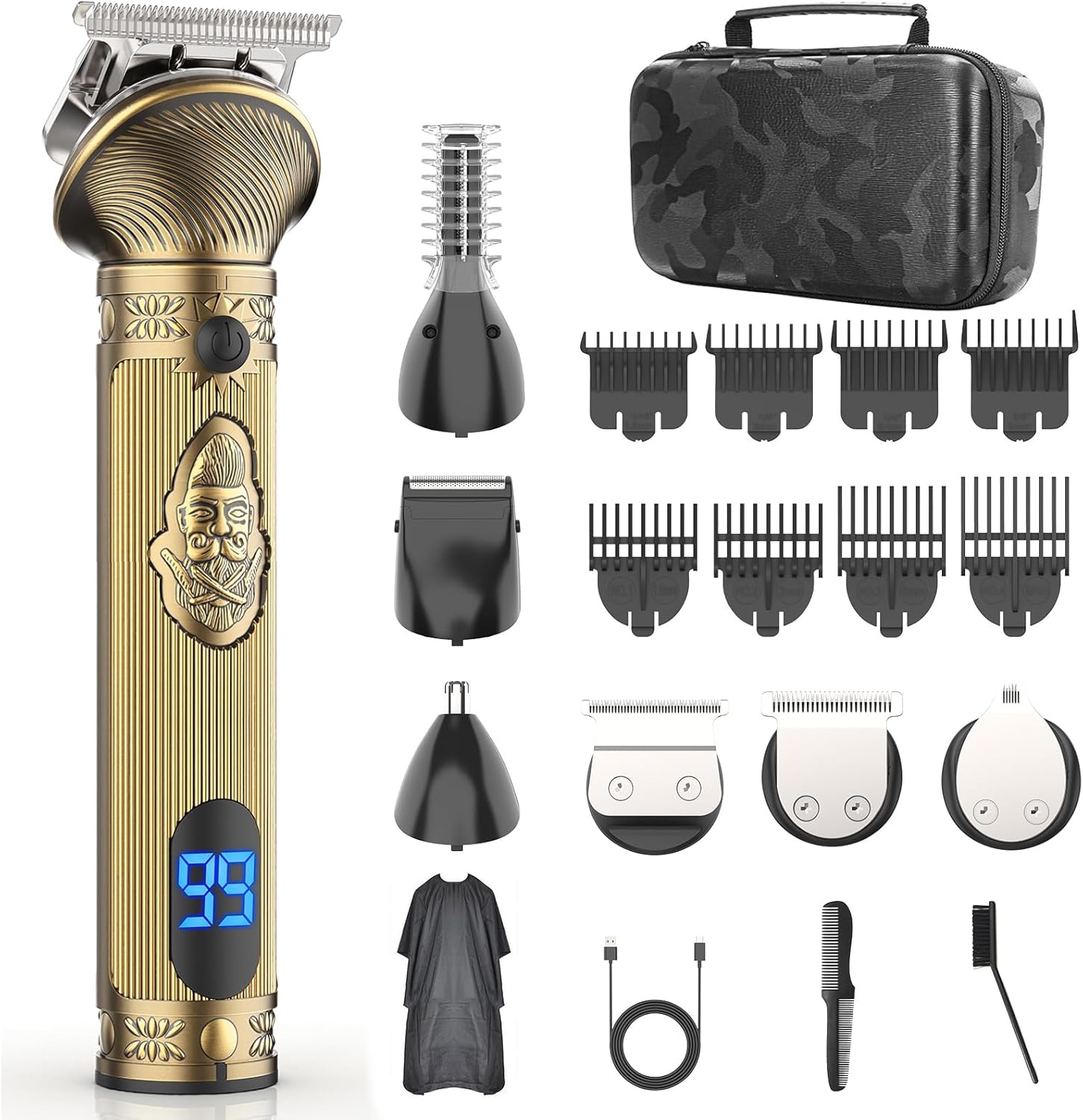 Beard Trimmer for Men - 6-IN-1 Grooming Kit with Case