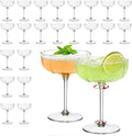 24Pcs Plastic Martini Glasses Coupe Set - Retro Petal Design