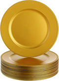 50 Pack Gold Plastic Charger Plates - Elegant Wedding Party Decor