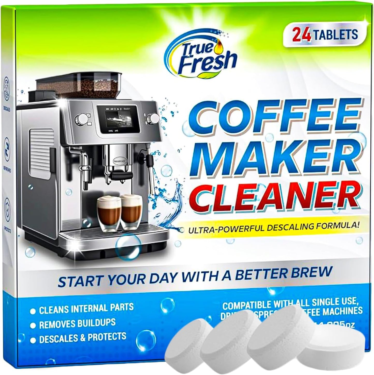 24-Pack True Fresh Descaler Tablets - Deep Clean All Makers